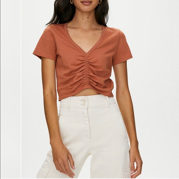 Aritzia Wilfred Rushed Cropped Tee - Picture 1 of 2